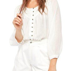 FREE PEOPLE Ivory Cool MEADOW Peasant BlouseTop